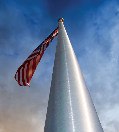 Example of flagpole installed in Tulsa, Oklahoma.